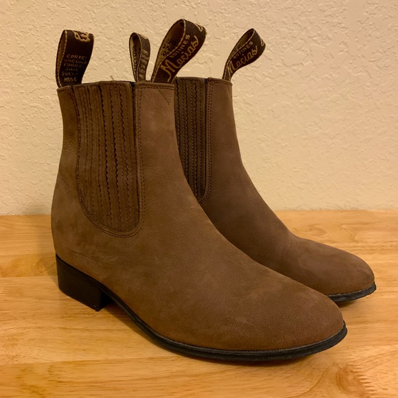 Vintage Botines Macias brown Chelsea pull on leather ankle boot - Size 7 - 90s - Picture 1 of 11